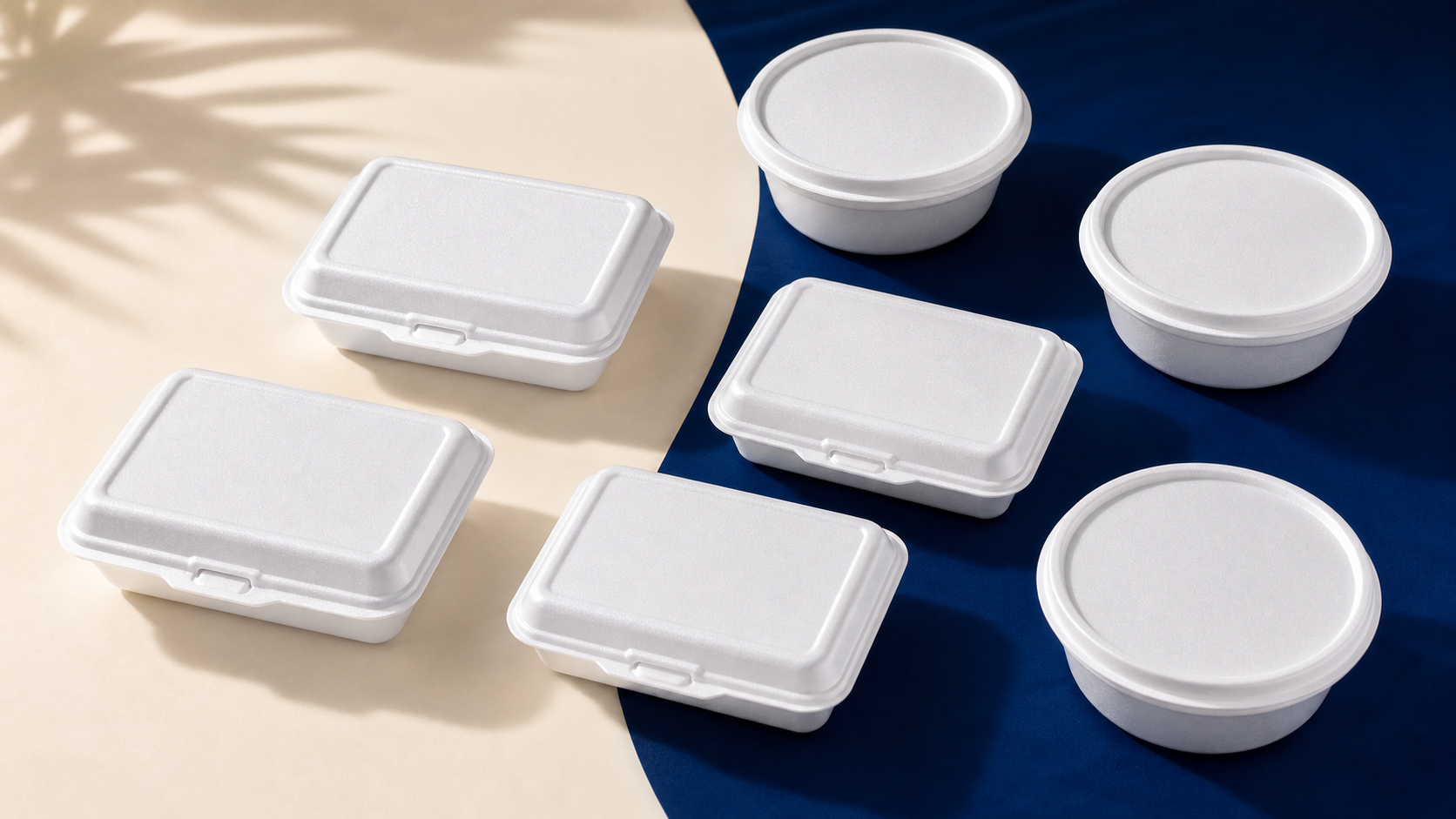 Marmitas de isopor organizadas para entrega a uma empresa